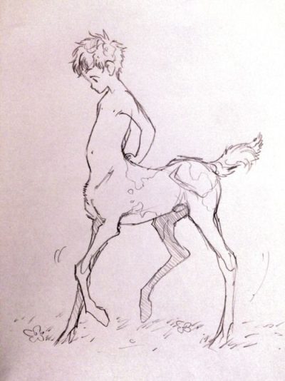 Baby Centaur, Mythical Creature, Enchanted Being, Fantasy Animal, Unique Hybrid Drawing