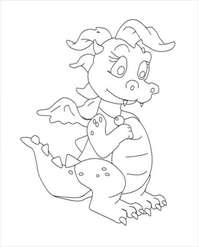 Baby Dragon, Cute Creature, Magical Being, Fantasy Pet, Tiny Firebreather Drawing