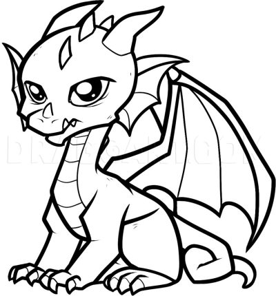 Baby Dragon, Mythical Creature, Tiny Hero, Fantasy Pet, Fire Breather Drawing