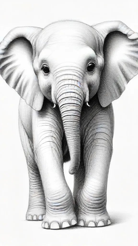 Baby Elephant Drawing Art Sketch Image