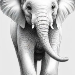 Baby Elephant Drawing Sketch Photo