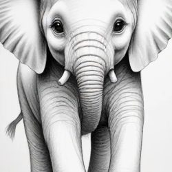 Baby Elephant Drawing Sketch Picture