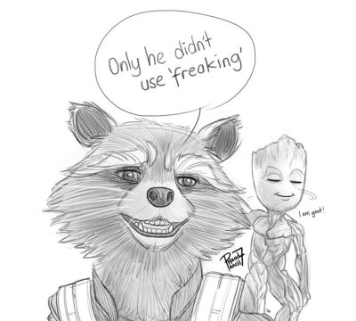 Baby Groot, Mischievous, Adorable, Plant, Tiny Drawing