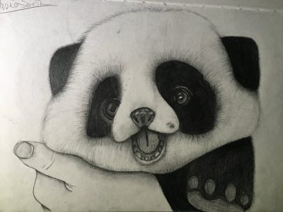 Baby Panda, Cute, Playful, Adorable, Bamboo Drawing