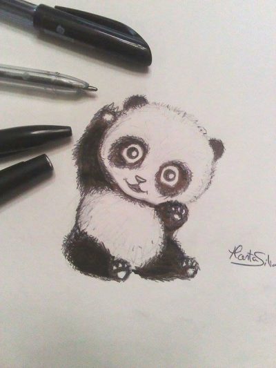 Baby Panda, Adorable, Cute, Wildlife, Playful Drawing