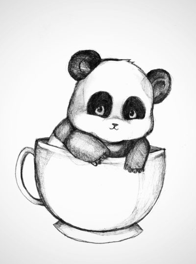 Baby Panda, Cute Animal, Adorable Cub, Bamboo Lover, Playful Nature Drawing