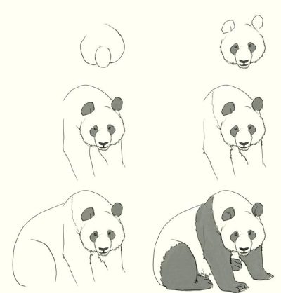 Baby Panda, Cute Animal, Adorable Cub, Bamboo Lover, Playful Nature Drawing