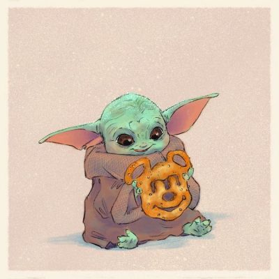 Baby Yoda, Force Sensitive, Cute Alien, Mandalorian Companion, Pop Culture Icon Drawing