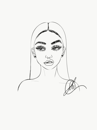 Baddie, Fierce, Confident, Stylish, Empowered Drawing