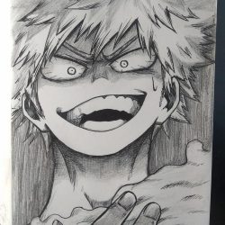 Bakugo Drawing Realistic Sketch