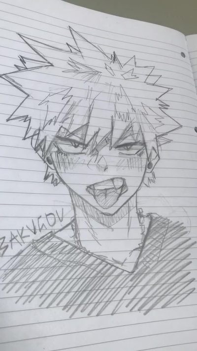 Bakugo, Explosive, Tenacious, Heroic, Fiery Drawing