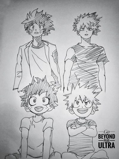 Bakugo, Explosive, Tenacious, Heroic, Fiery Drawing