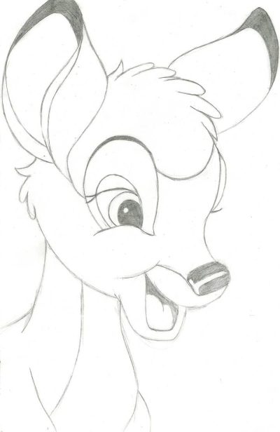 Bambi, Forest, Friendship, Loss, Growth Drawing