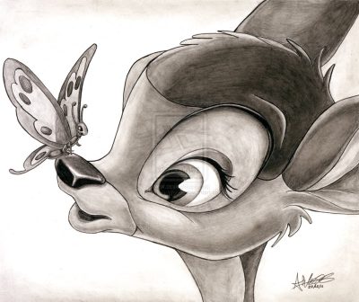 Bambi, Growth, Forest, Loss, Friendship Drawing