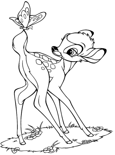 Bambi, Forest, Friendship, Growth, Loss Drawing