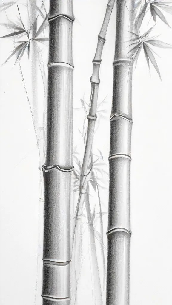 Bamboo Drawing Sketch Photo