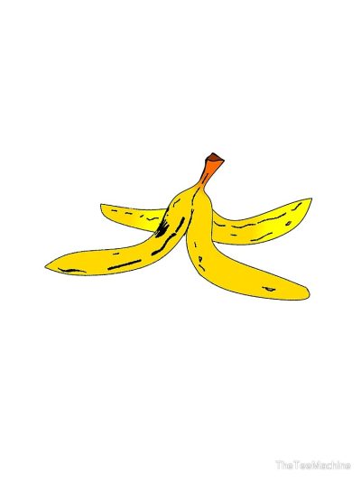 Banana Peel, Slipping Hazard, Comedy Prop, Prank Element, Classic Gag Drawing