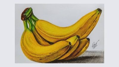 Banana, Nutrient-Rich, Tropical, Yellow, Fruit Drawing