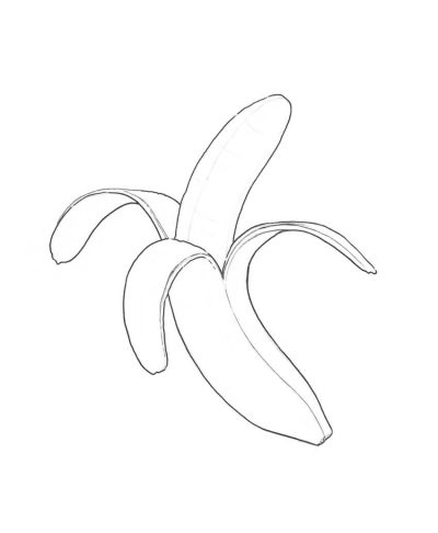 Banana, Nutrient-Rich, Tropical, Yellow, Fruit Drawing