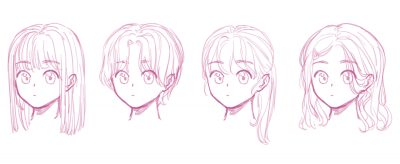 Bangs, Haircut, Styling, Fringe, Hairstyles Drawing