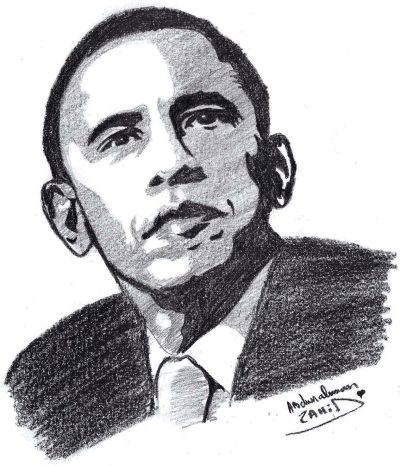 Barack Obama, Hope, Change, Leadership, Inspiration Drawing