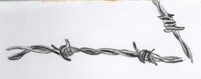 Barb Wire, Hazardous Protection, Security Barrier, Sharp Fencing, Perimeter Defense Drawing