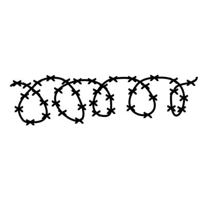 Barb Wire, Security Barrier, Protective Perimeter, Sharp Fencing, Hazardous Edge Drawing