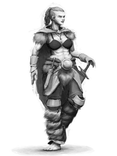 Barbarian Girl, Fierce, Warrior, Freedom, Adventure Drawing