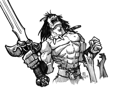 Barbarian, Warrior, Savage, Fierce, Uncivilized Drawing