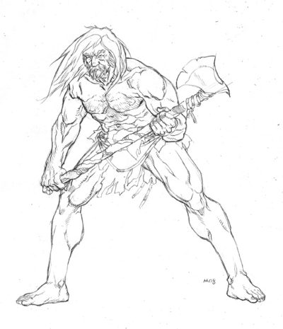 Barbarian, Fierce, Untamed, Savage, Warrior Drawing