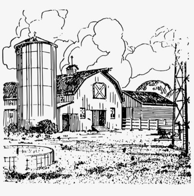 Barn, Animals, Agriculture, Structure, Storage Drawing