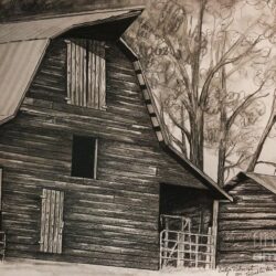 Barn Drawing Detailed Sketch