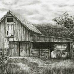 Barn Drawing Modern Sketch