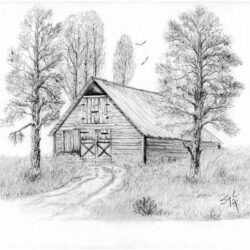 Barn Drawing Stunning Sketch