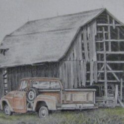 Barn Drawing Unique Art