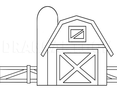 Barn, Storage, Livestock, Agriculture, Shelter Drawing