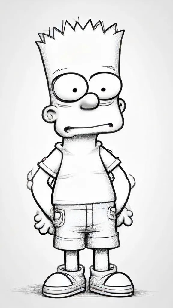 Bart Simpson Drawing Easy Sketch