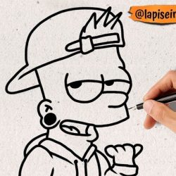 Bart Simpson Drawing Intricate Artwork