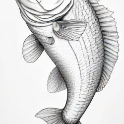 Bass Fish Drawing Sketch Photo