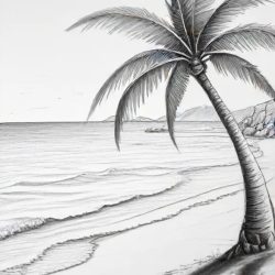 Beach Drawing Sketch Photo