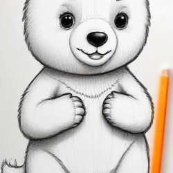 Bear Cute Drawing Art Sketch Image