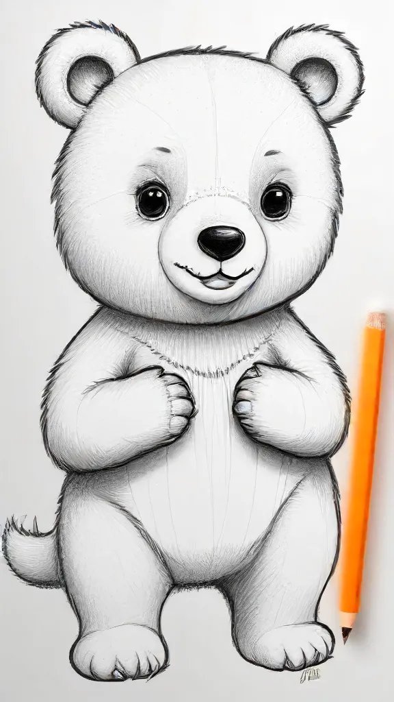 Bear Cute Drawing Art Sketch Image