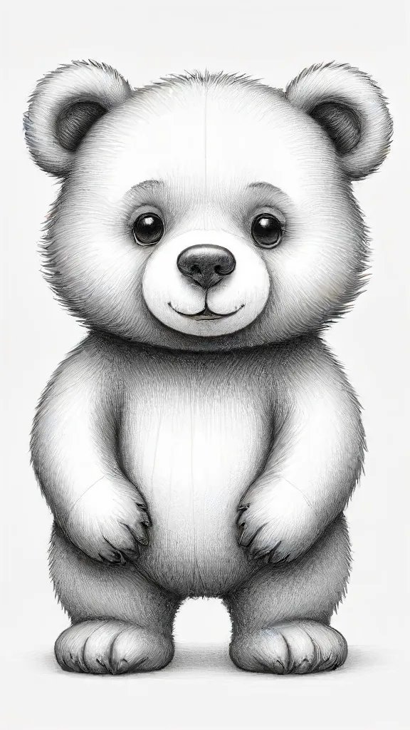 Bear Cute Drawing Sketch Image
