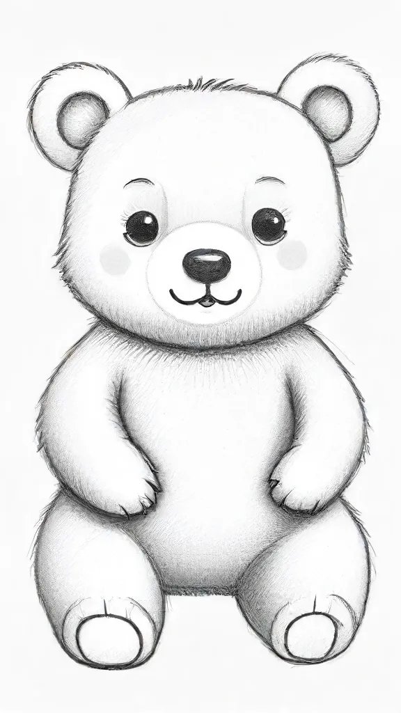 Bear Cute Drawing Sketch Photo