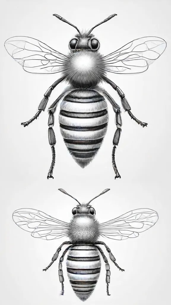 Bee Drawing Sketch Photo