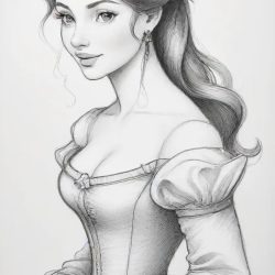 Belle Drawing Easy Sketch