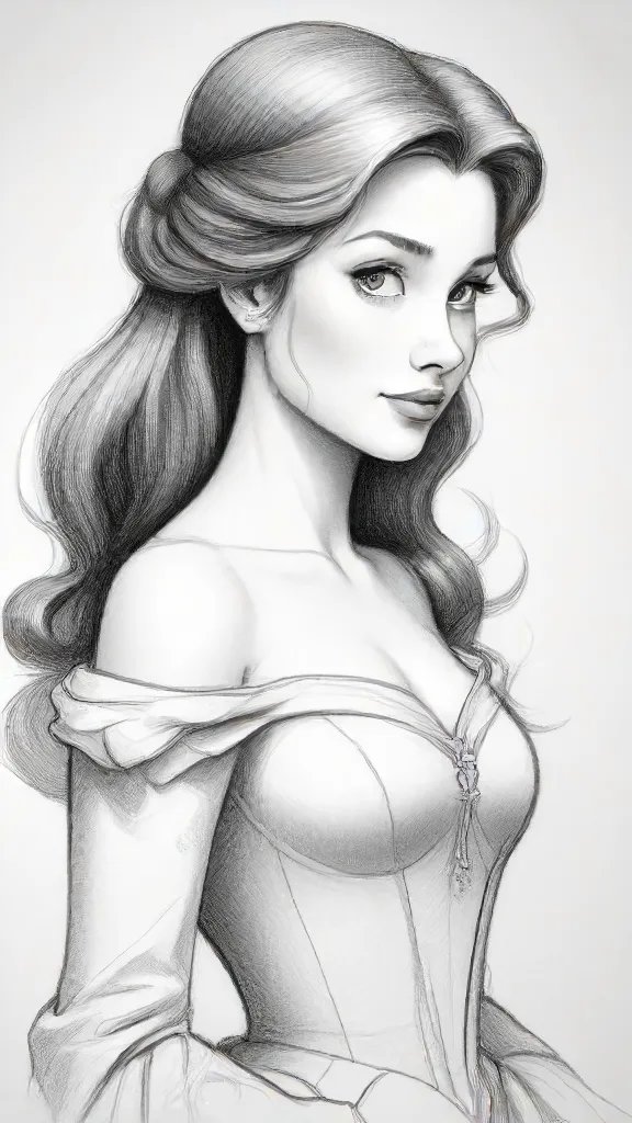 Belle Drawing Sketch Photo