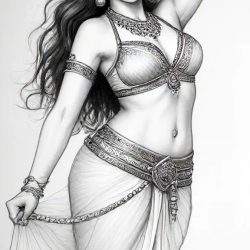 Belly Dancer Drawing Art Sketch Image