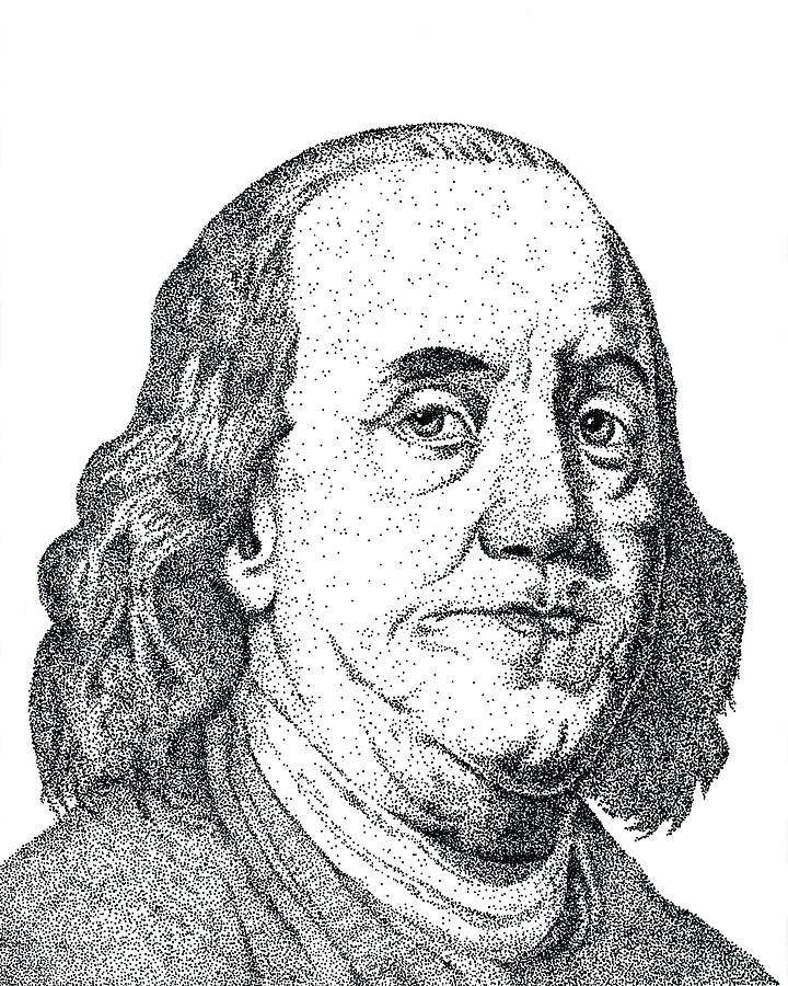 Benjamin Franklin Drawing Realistic Sketch