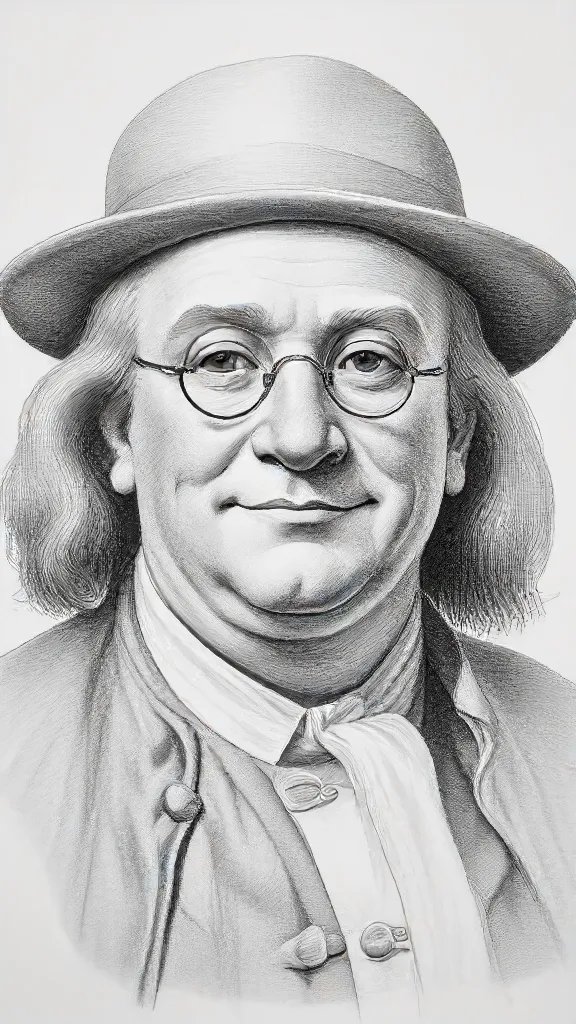 Benjamin Franklin Drawing Sketch Photo